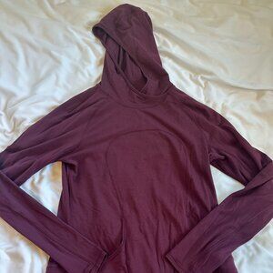 Lululemon Burgundy Hooded Long Sleeve Top w/ Pockets – Size ~10
